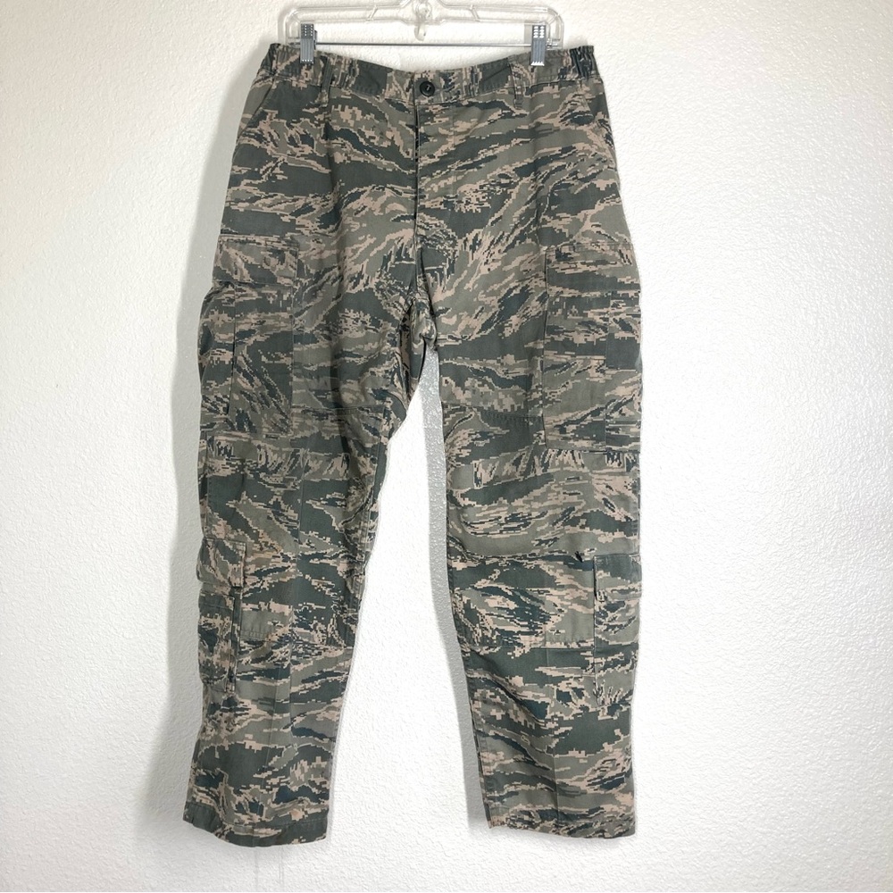 Military Air Force Cargo Camouflage Pants Mens 36 Green Inseam 28"